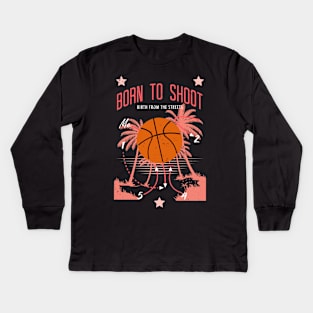 Basketball Lady born to shoot playbook 04 Kids Long Sleeve T-Shirt